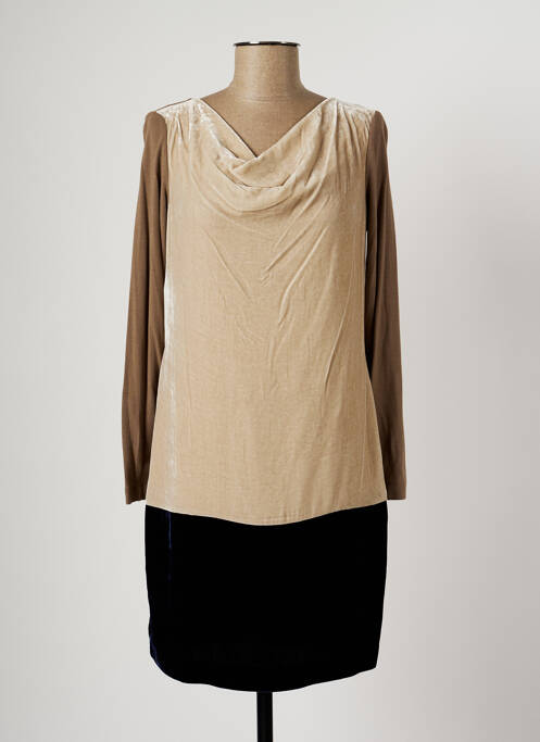 Rochie scurtă mâneci lungi mâneci lungi bej ROSSO 35 femme