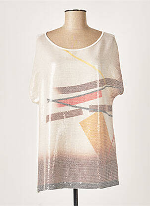 Tunică mâneci scurte bej ELEONORA AMADEI femeie