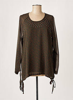 Bluză ușoară și transparentă mâneci lungi verde EVA KAYAN femme