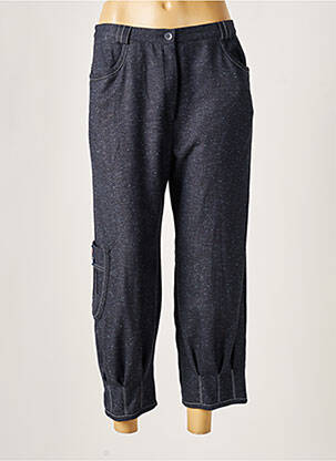 Pantalon larg țesătură crep talie înaltă albastru BRIGITTE SAGET femeie