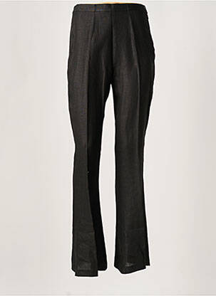 Pantalon evazat talie cu cleme talie înaltă negru ALTINA femeie