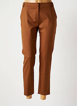 Pantalon 7/8 închidere cu fermoar sub clapetă cu cârlig mărime normală maro LA PETITE FRANCAISE femeie