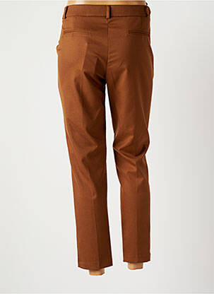 Pantalon 7/8 închidere cu fermoar sub clapetă cu cârlig mărime normală maro LA PETITE FRANCAISE femeie