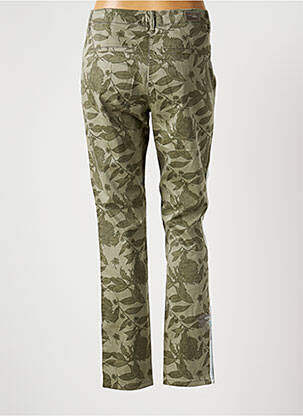 Pantalon chino broderie galoni laterali talie înaltă verde ATELIER GARDEUR femeie