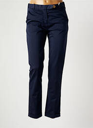 Pantalon chino țesătură poplin mărime normală albastru MDP femme