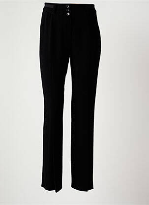 Pantalon larg țesătură crep talie înaltă negru CHRISTINE LAURE femeie