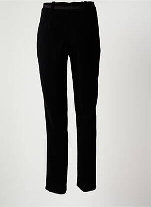 Pantalon larg țesătură crep talie înaltă negru CHRISTINE LAURE femeie