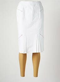 Fustă midi elasticitate alb CHRISTINE LAURE femme