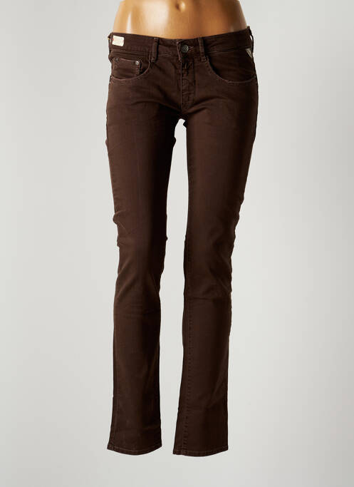 Blugi cu croială slim maro REPLAY femeie