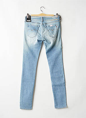 Blugi skinny efect uzat decolorat talie joasă albastru REPLAY femeie