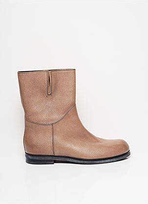 Botine/ghete material neted toc plat până la 3 cm bej SANTONI femeie
