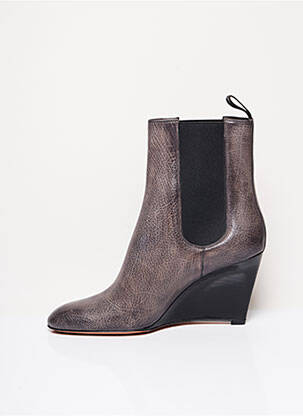 Botine/ghete material neted toc de 7 la 9 cm gri SANTONI femeie