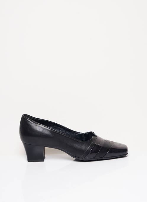 Pantofi cu toc material neted toc de 4 la 6 cm negru PEDI GIRL femme