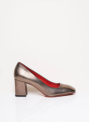 Pantofi cu toc material neted toc de 7 la 9 cm maro SANTONI femeie