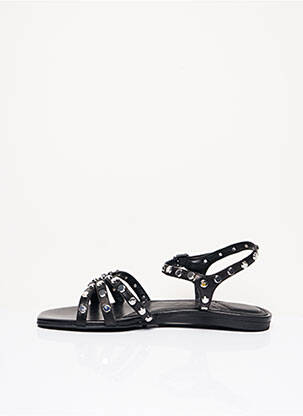 Sandale/pantofi decupați material neted toc plat până la 3 cm negru WHAT FOR femeie