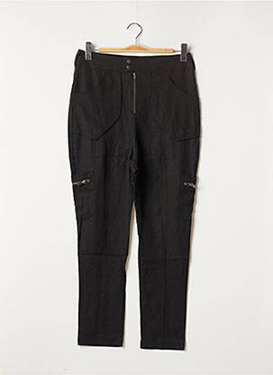 Pantalon drept talie cu cleme talie înaltă negru OBJECT femeie