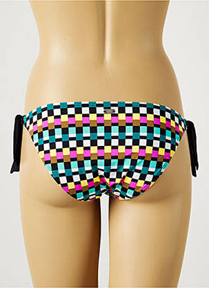 Chiloți de baie efect material satinat bikini negru CHERRY BEACH femeie