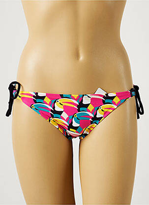 Chiloți de baie efect material satinat bikini roz CHERRY BEACH femeie