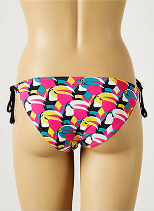 Chiloți de baie efect material satinat bikini roz CHERRY BEACH femeie