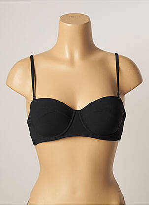 Sutien de costum de baie elasticitate sutien balconet cu decolteu înalt negru LOU femeie