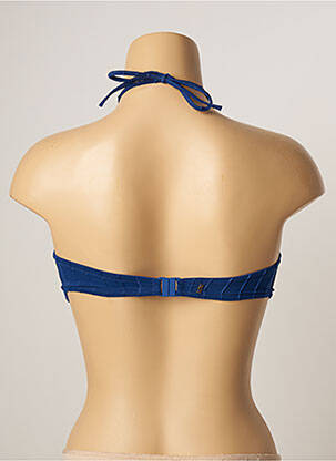 Sutien de costum de baie elasticitate sutien balconet cu decolteu înalt albastru LOU femeie