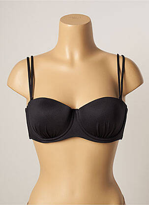 Sutien de costum de baie bretele elastice reglabile sutien balconet cu decolteu înalt negru BELCOR femeie