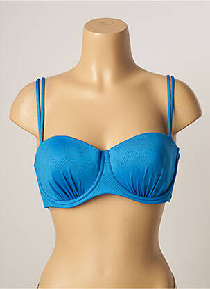 Sutien de costum de baie elasticitate sutien balconet cu decolteu înalt albastru BELCOR femeie