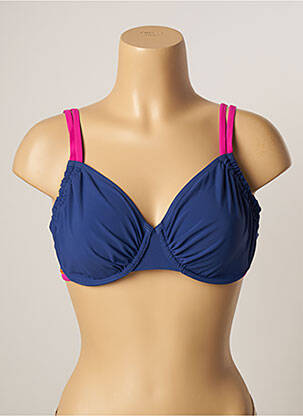 Sutien de costum de baie elasticitate sutien cupe întregi cu decolteu înalt albastru BELCOR femeie