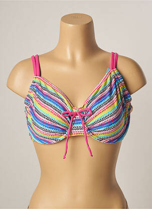Sutien de costum de baie elasticitate sutien cupe întregi cu decolteu înalt albastru BESTFORM femeie