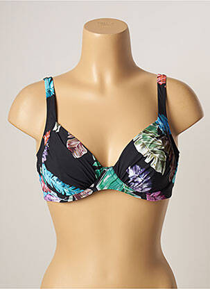 Sutien de costum de baie elasticitate sutien cupe întregi cu decolteu înalt negru BELCOR femeie