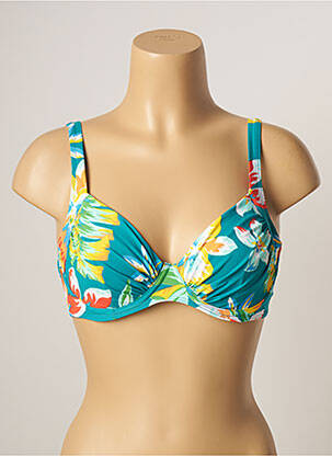 Sutien de costum de baie elasticitate sutien cupe întregi cu decolteu înalt verde BELCOR femeie