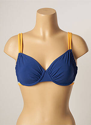 Sutien de costum de baie elasticitate sutien cupe întregi cu decolteu înalt albastru BELCOR femeie