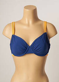 Sutien de costum de baie elasticitate sutien cupe întregi cu decolteu înalt albastru BELCOR femme