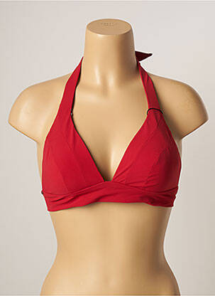Sutien de costum de baie elasticitate top triunghiuri roșu LOU femeie