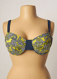Sutien de costum de baie elasticitate sutien cupe întregi cu decolteu înalt albastru BELCOR femme