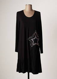 Rochie midi mâneci lungi mâneci lungi negru POUPEE CHIC femme