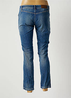 Pantalon 7/8 închidere cu fermoar sub clapetă cu nasturi talie joasă albastru NVY DENIM femeie