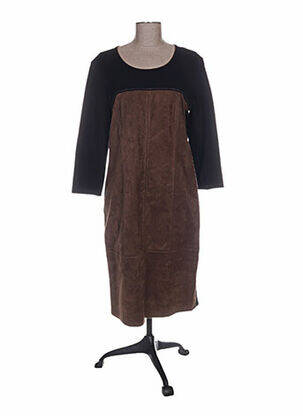 Rochie midi mâneci 3/4 mâneci 3/4 maro PAUPORTÉ femeie