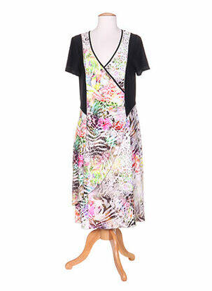 Rochie midi imprimeu floral mâneci scurte alb PAUPORTÉ femeie