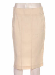 Fustă midi talie înaltă bej DELMOD femeie