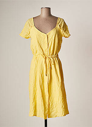 Rochie midi galben LOLA ESPELETA femeie