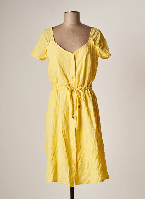 Rochie midi galben LOLA ESPELETA femeie