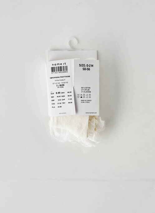 Colanți alb NAME IT fată