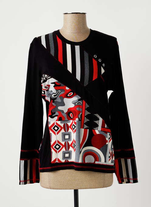 Tricou imprimeu fantezie mâneci lungi negru GUY DUBOUIS femme