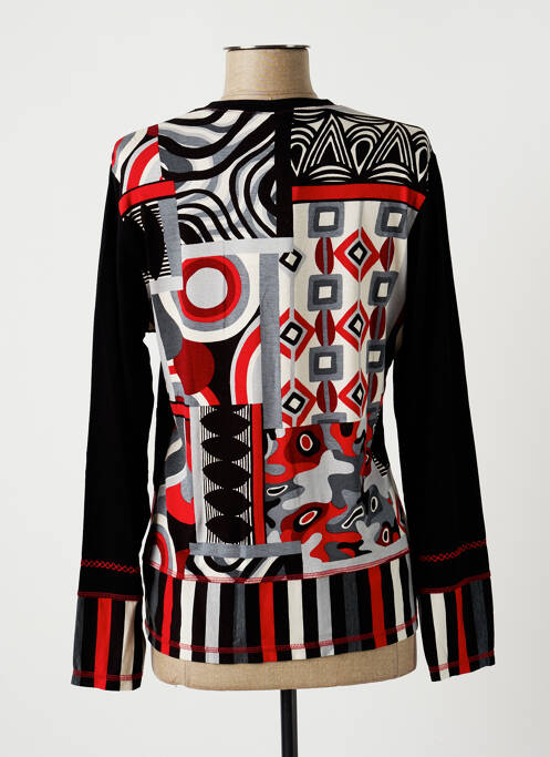 Tricou imprimeu fantezie mâneci lungi negru GUY DUBOUIS femme