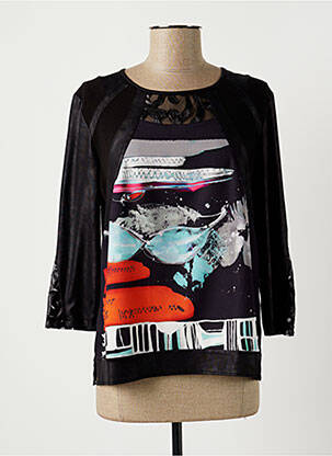 Tricou mâneci 3/4 mâneci 3/4 negru GUY DUBOUIS femeie