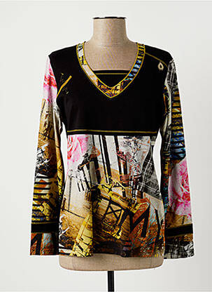 Tricou mâneci lungi mâneci lungi negru FRANCE RIVOIRE femeie