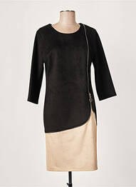 Rochie midi mâneci 3/4 mâneci 3/4 negru FRANCE RIVOIRE femme