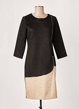 Rochie midi mâneci 3/4 mâneci 3/4 negru IMPULSION femeie