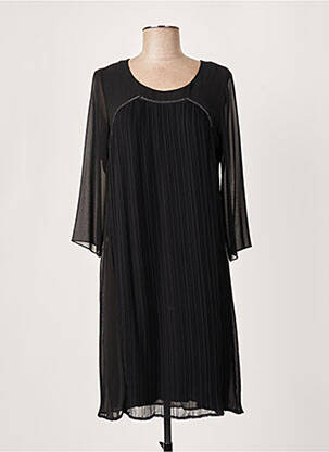 Rochie midi croială fluidă mâneci lungi negru FRANCE RIVOIRE femeie